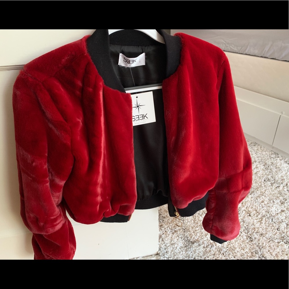 LF (seek the label) cropped red jacket